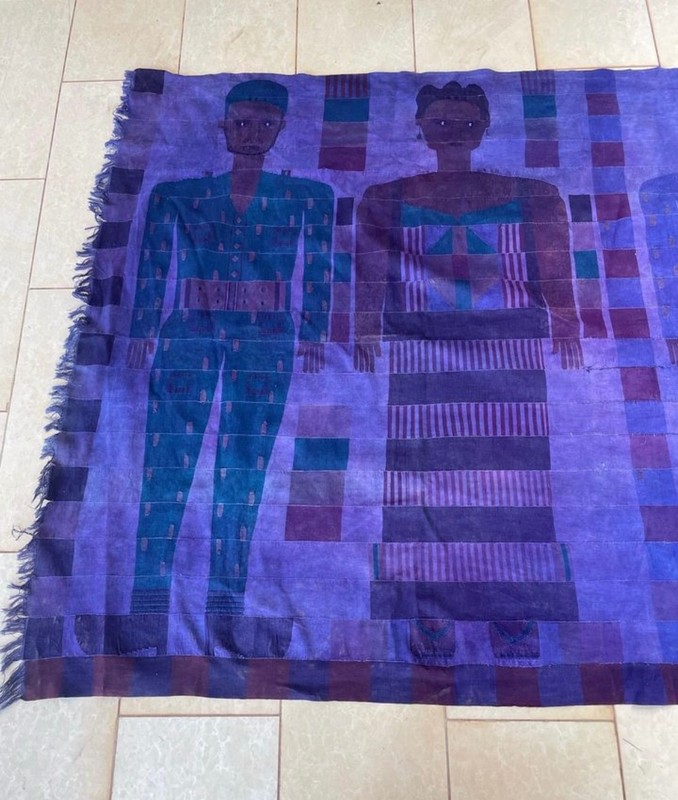 RARE Fulani MALI wedding blanket vintage collectible 1980s handwoven cotton gallery