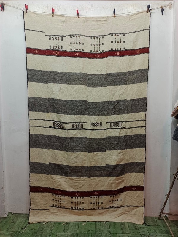 Vintage Beautiful Hand Woven Traditional African Mali Fulani Wedding Blanket Rug