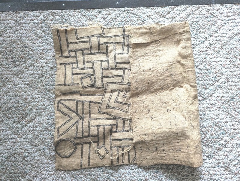 AFRICAN KUBA RAFFIA CLOTH HANDMADE PANEL TEXTILE CURRENCY KASSAI SHOOWA DR CONGO gallery