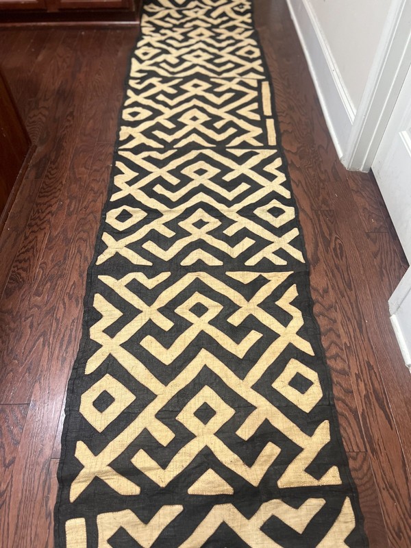 genuine 11 feet African (Congo) Kuba Raffia cloth fabric, natural woven handmade gallery