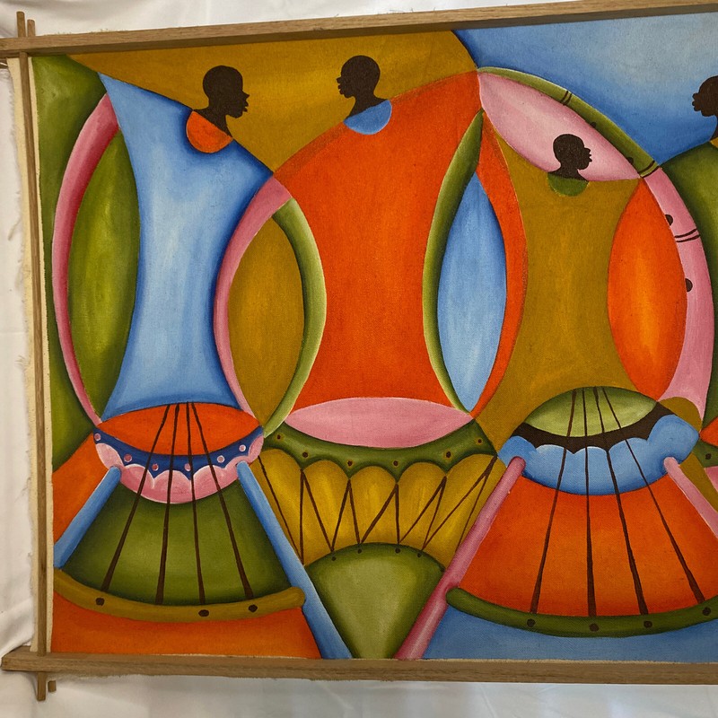 Original African Music Dancers Vivid Painting Art by Ugandan George Mugalula gallery