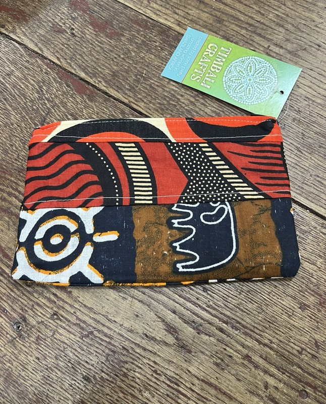 NWT Timbali Crafts Hand Crafted Swaziland Africa Tribal Print Zippered Pouch gallery