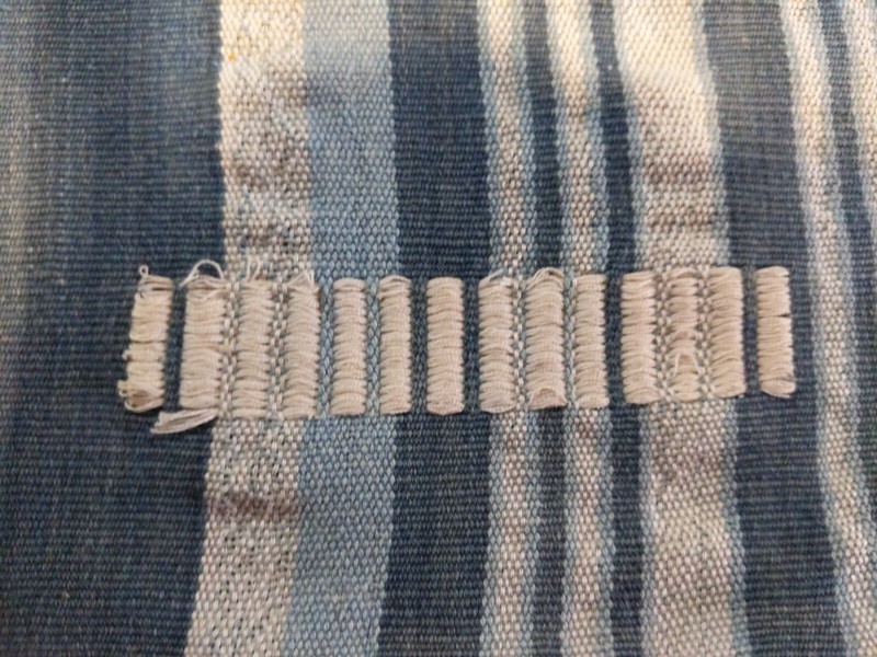 AFRICAN ORIGINAL INDIGO COTTON TEXTILE STRIPWOVEN DOGON FABRIC SKIRT CLOTHING gallery