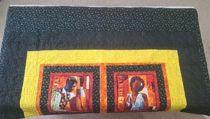 African American Culture Jazz Club Caberet Quilt 66x66" New Orleans Saxophone gallery