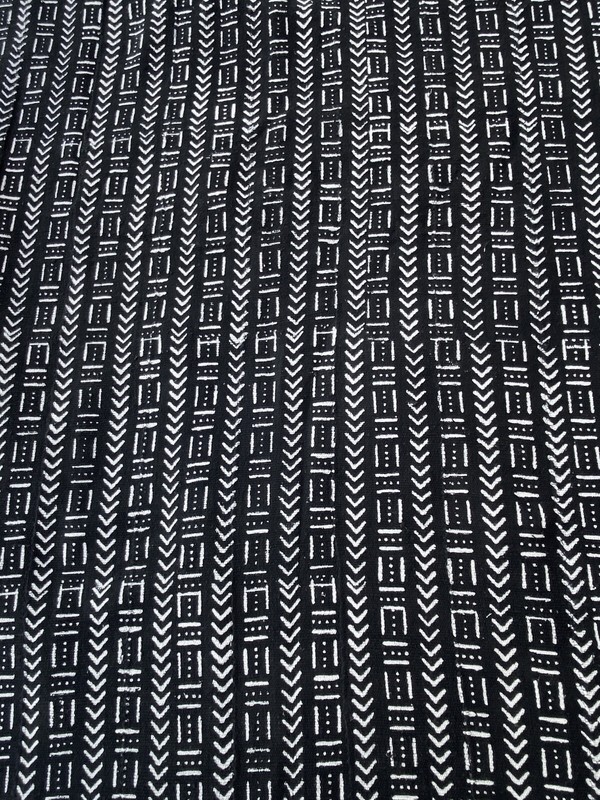 #3851/3803African Black and White Mud Cloth Textile / Blanket Mali 62" by 43 gallery