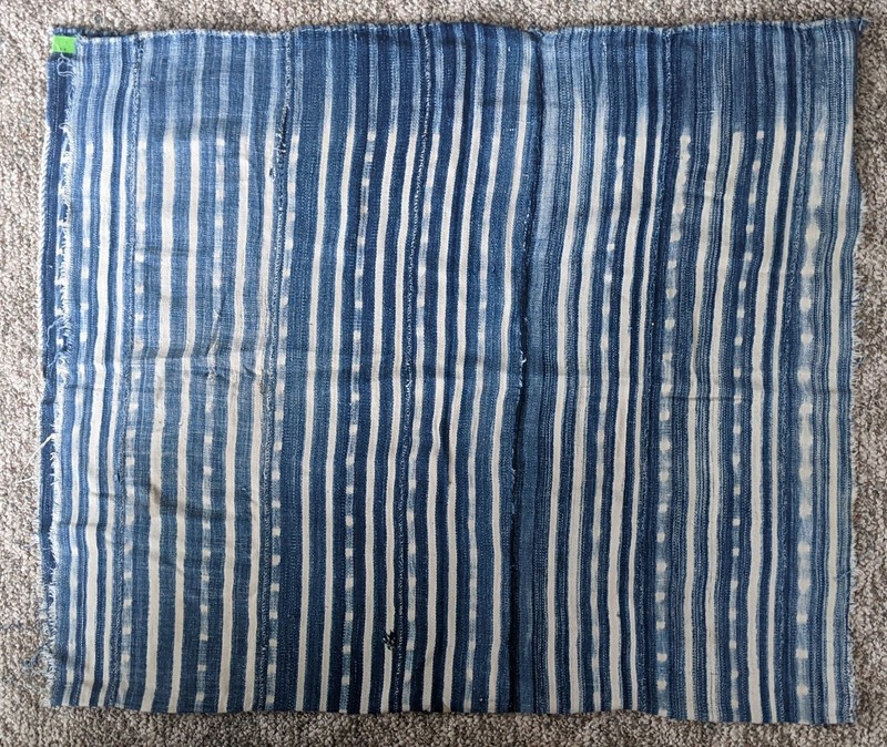 AFRICAN COTTON TEXTILE BLUE INDIGO STRIPWOVEN DOGON CAPE WRAP SKIRT CLOTHING gallery