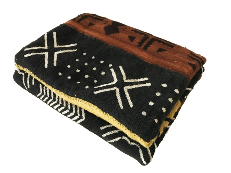Superb African Bogolan Mud Cloth Textile 60 » by 40 «