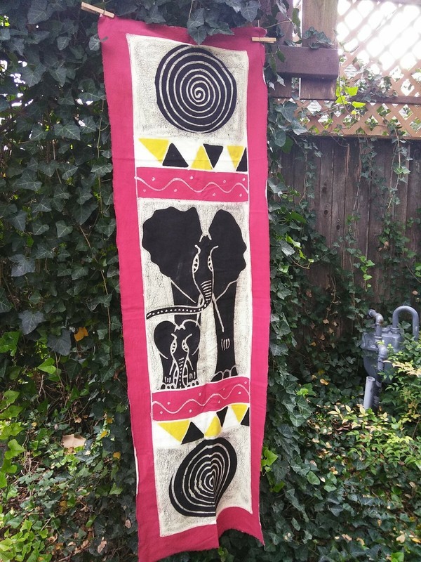 African hand painted Zimbabwe batik/table runner