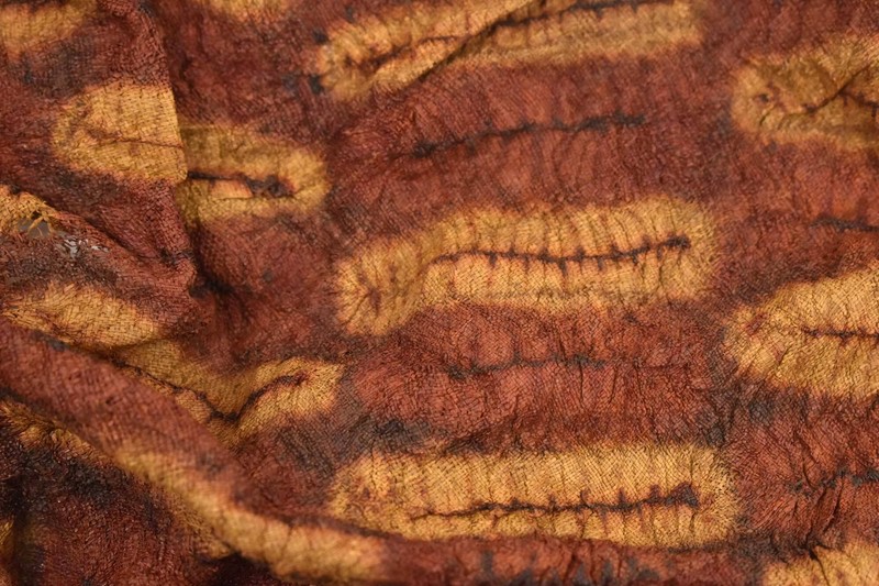 Dida Ceremonial Raffia Tie-Dye Textile Côte d'Ivoire 13x12 inch gallery