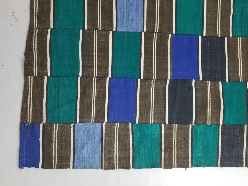 Vintage Ghana Kente Cloth Handwoven Patchwork Textile Throw 113x72in gallery
