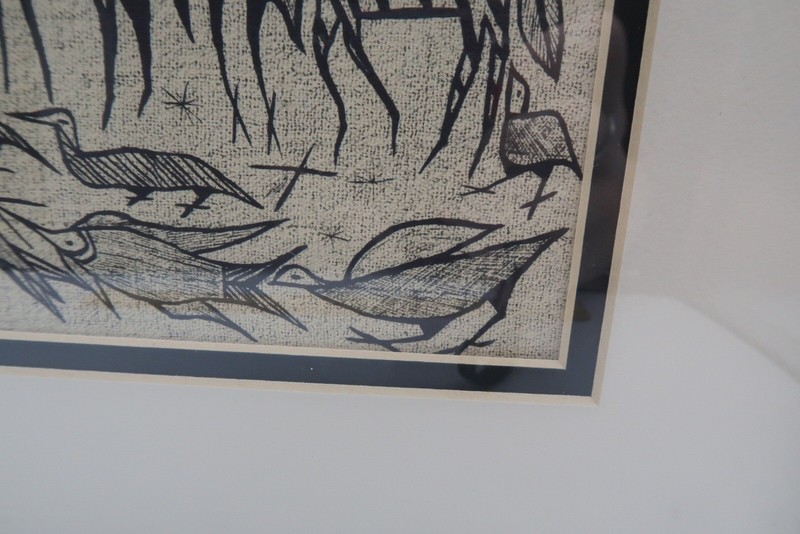 VTG Print of Korhogo Senufo Ivory Coast Cloth Painting Mid-Century Framed 12x10” gallery
