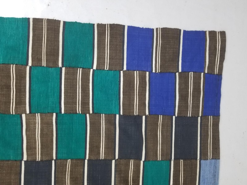 Vintage Ghana Kente Cloth Handwoven Patchwork Textile Throw 113x72in gallery