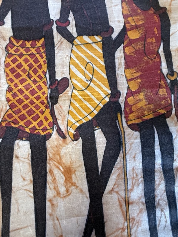 VTG African Art Hand Painted Batik Wall Hanging gallery