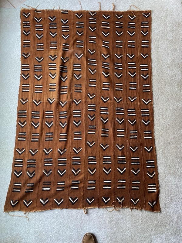 VINTAGE African MUD CLOTH handpainted!