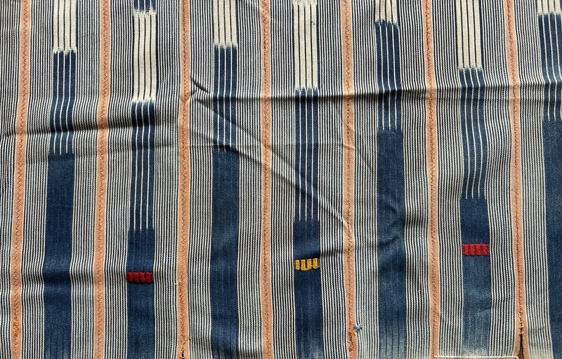 Vintage African Baule Indigo Mudcloth Ikat Cloth gallery