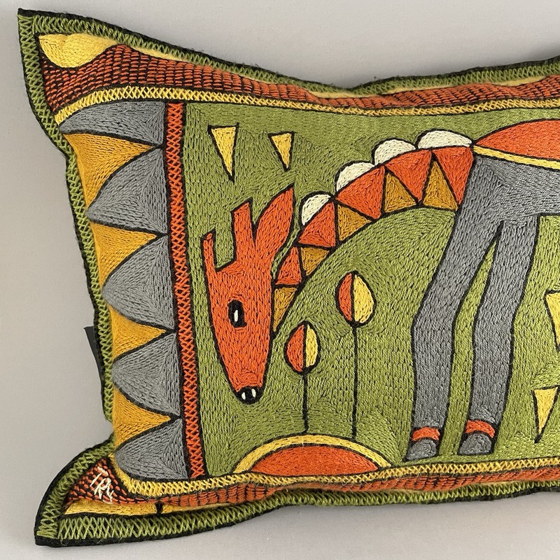 Kaross Embroidered Pillow Giraffe South Africa gallery