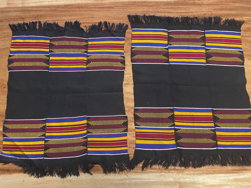 Kente Handwoven Cloth Lot 2 Ghana Akan West Africa gallery