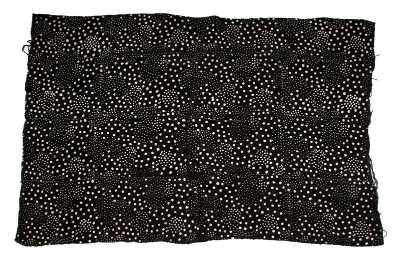 Ebony Black Bogolan Mali Mud Cloth Dotted Design African Black and White Cotton