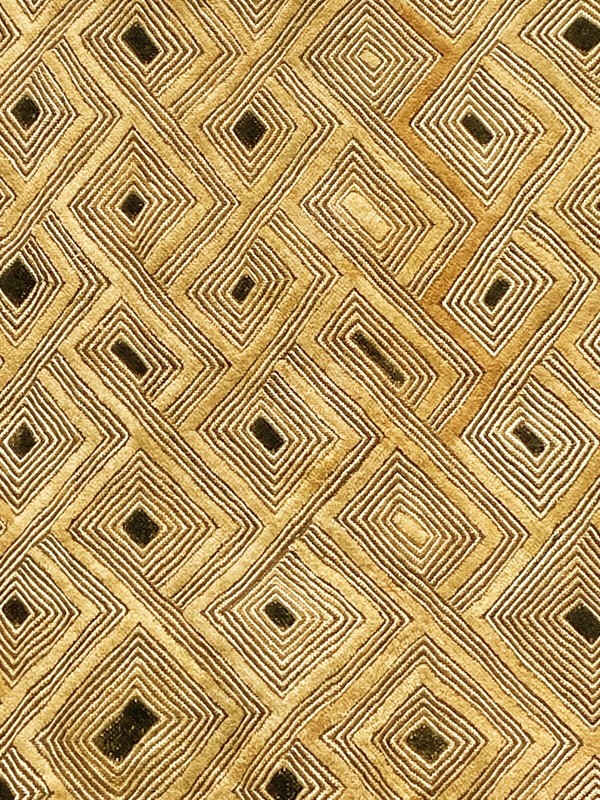 #6000 African tribal Kuba Kasai Raffia Textile 24″ by 24″