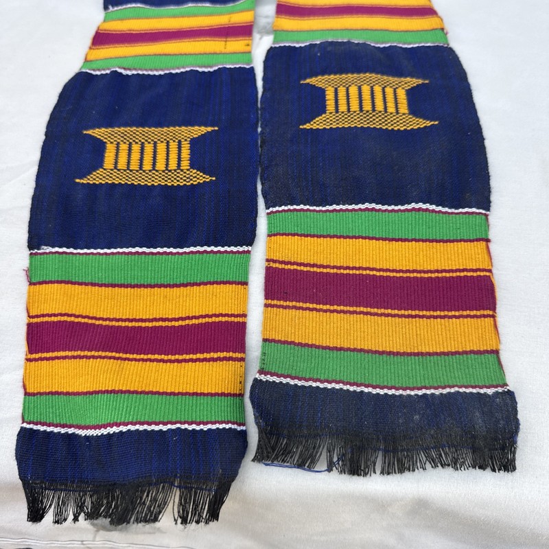Vintage Greetings from Ghana Handsewn Scarf Banner Neck Wrap 65" Long gallery
