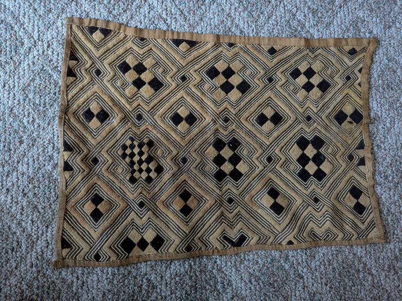 PREMIUM ORIGINAL KUBA RAFFIA CLOTH PANEL TEXTILE SHOOWA CURRENCY DR CONGO gallery