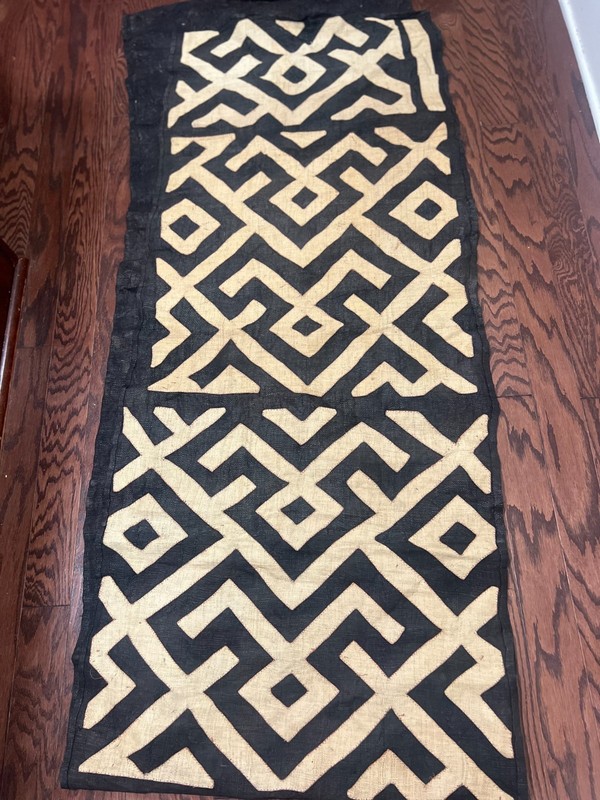 genuine 11 feet African (Congo) Kuba Raffia cloth fabric, natural woven handmade gallery