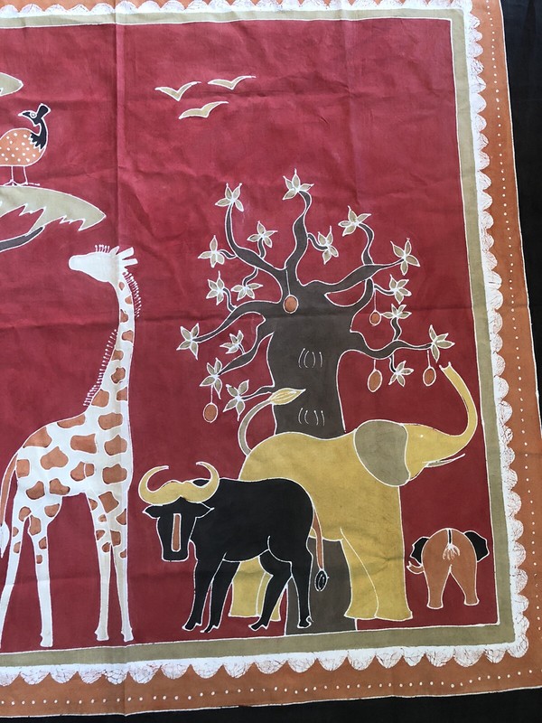 Hand-painted African Animal Canvas Tapestry Batik Unique Handcrafted gallery