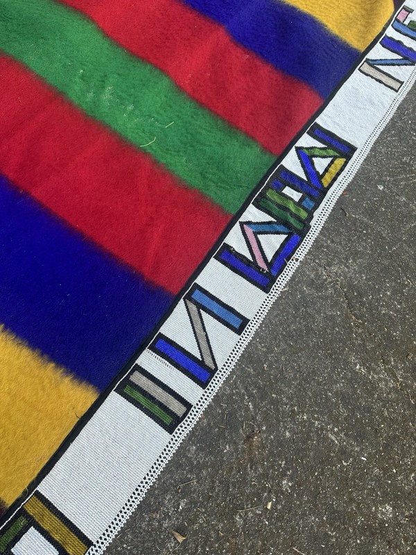Antique African Ndebele Hand Beaded Traditional Blanket South Africa Hand Woven gallery