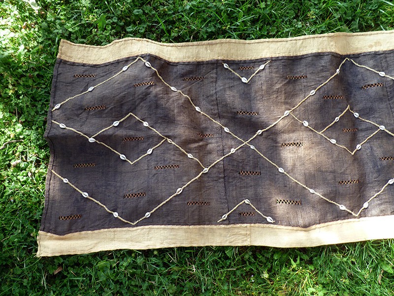~ Kuba Textile 24” x 72” with cowry shells ~ DR Congo gallery