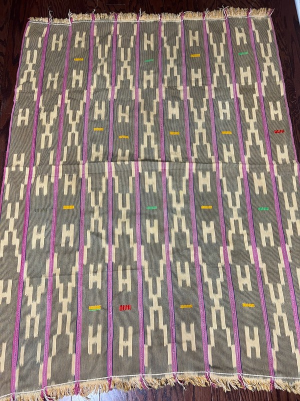 Hand woven Baule Stripwoven Textile Ivory Coast African Art 56" X 41" (#5) gallery