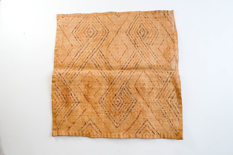 NEW Vintage African Kuba Shoowa Cloth Raffia Textile Panel 25x25 Kasai Velvet 08 gallery