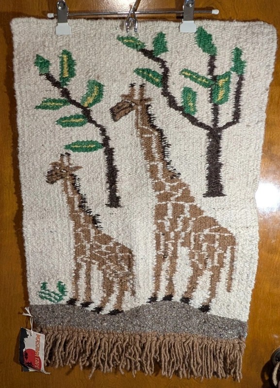 Masana South African Hand Woven Karakul Wool Tapestry W Orig Tags Rare Vintage
