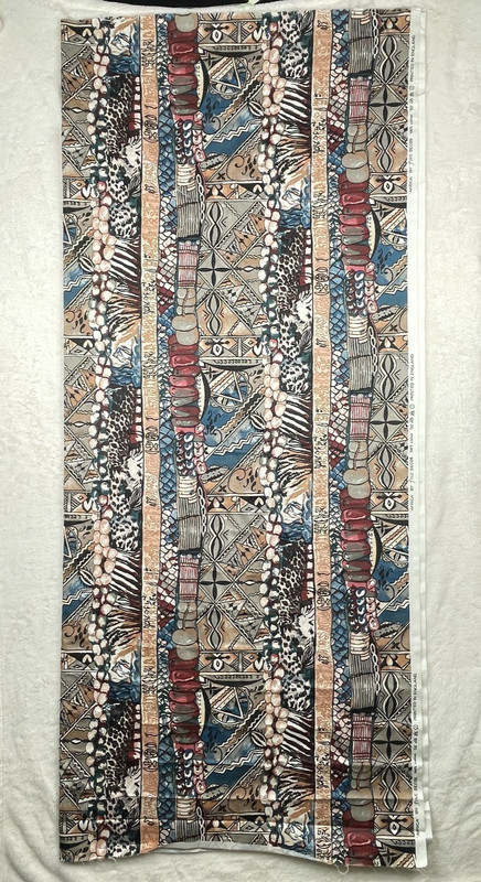 African Mudcloth Textile Fabric Tribal Cotton 56" x 1 yd 28" Printed In England gallery