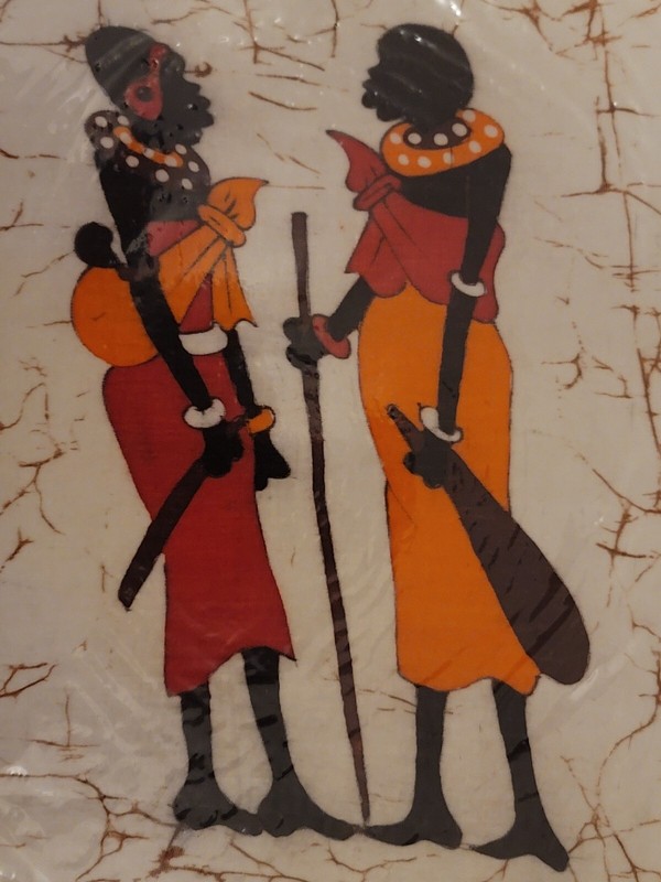 African Batik Maasai Fabric Art 18x14 New gallery