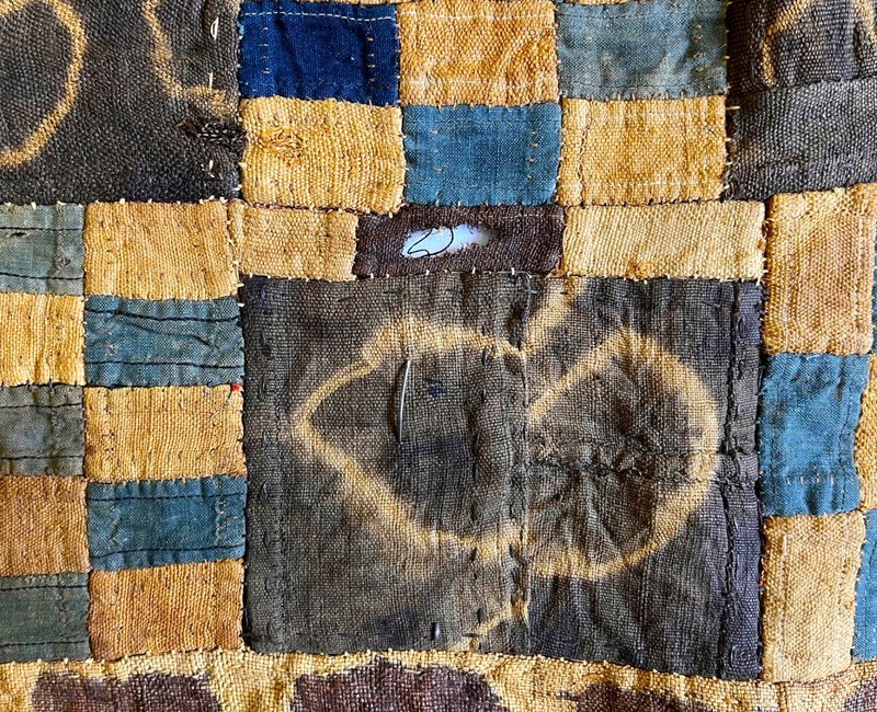 Vintage African Raffia Kuba Cloth in Excellent Condition - with Maker's Needle! gallery