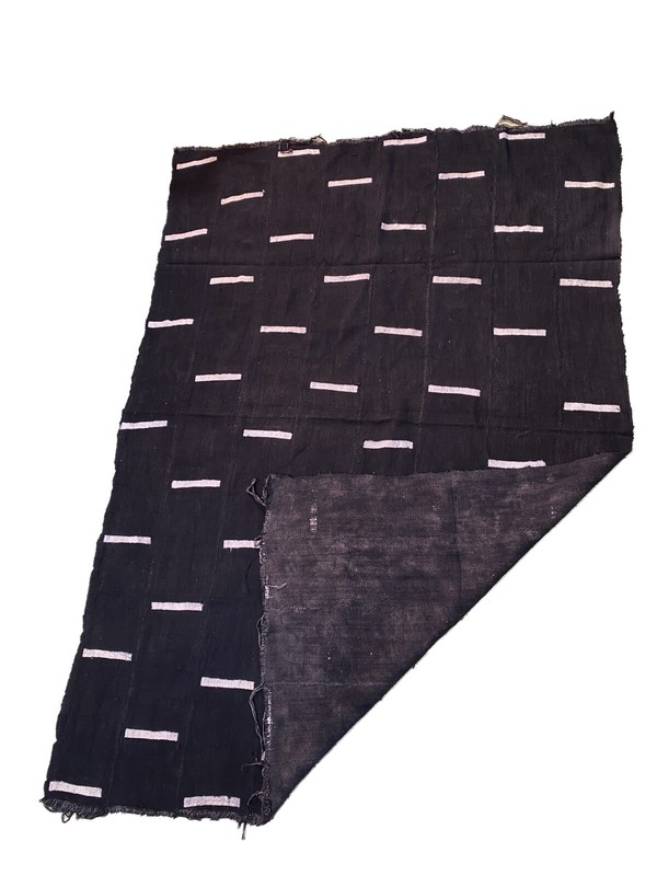 African Black and White Mud Cloth Textile / Blanket Mali 60" by 42" gallery