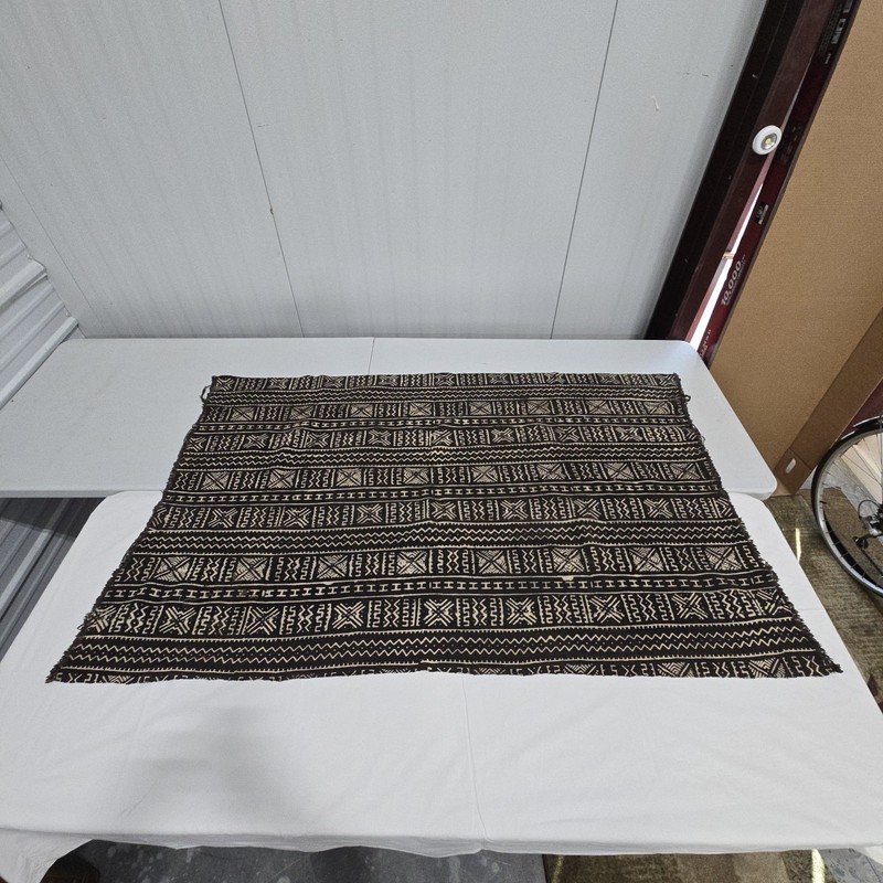 African Textile Art Mud Cloth | Geometric Pattern | 64 x 39 inches