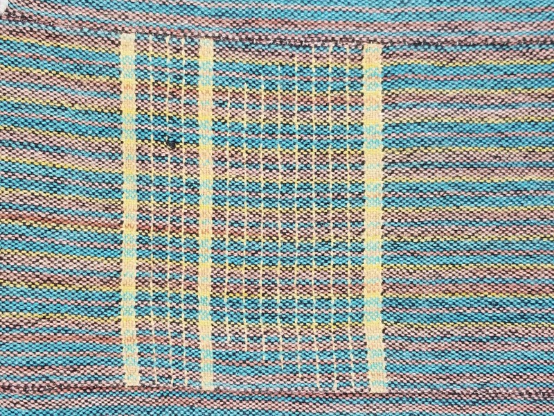 Vintage Ghana Kente Cloth Handwoven Striped Textile Throw 91x70in gallery