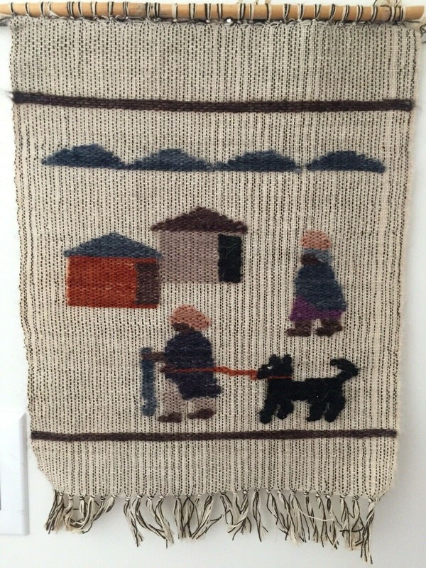 Hand Woven Mohair & Wool Wall Hanging from Lesotho, Africa