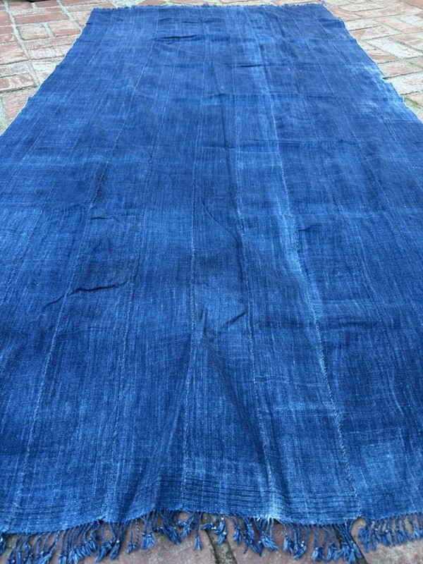 Vintage African Indigo Denim Mossi Mudcloth 80” L x 40” W Textile | No. 177 gallery