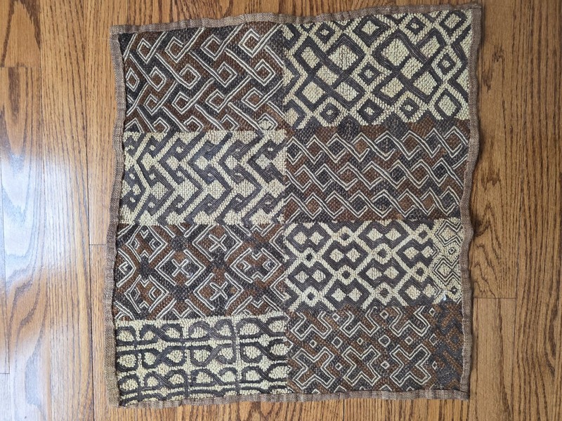 Vintage Handmade African Kuba Cloth Raffia Textile Art Fabric gallery