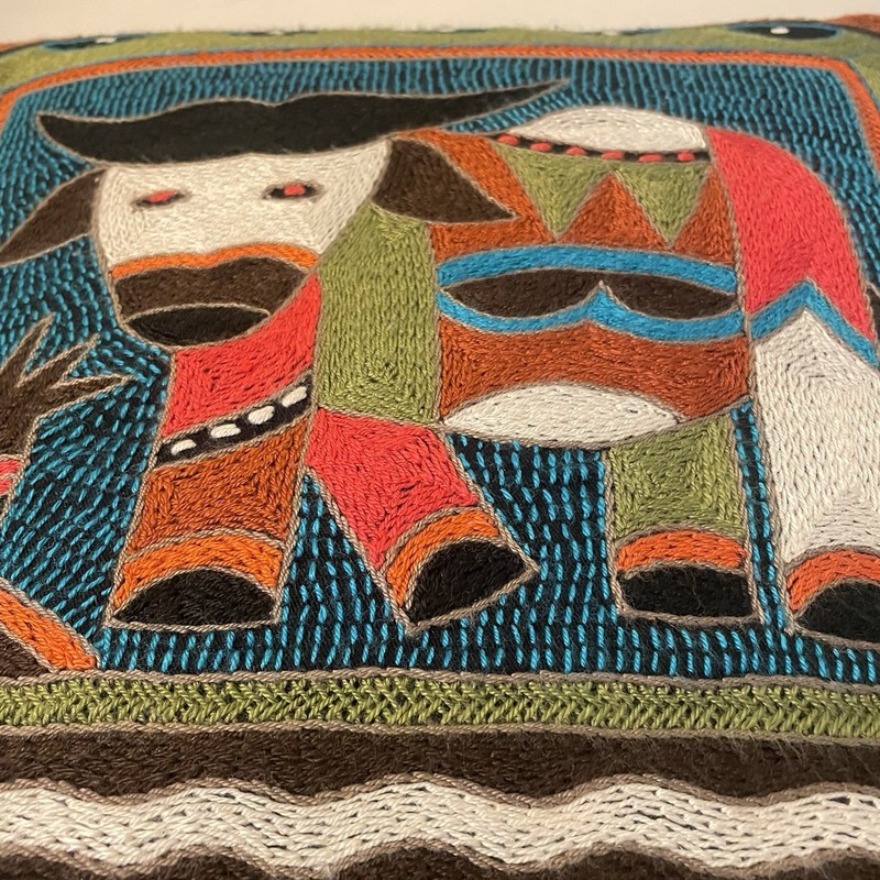 Kaross Hand Embroidered Buffalo Pillow Cover Feather Pillow Insert South Africa gallery