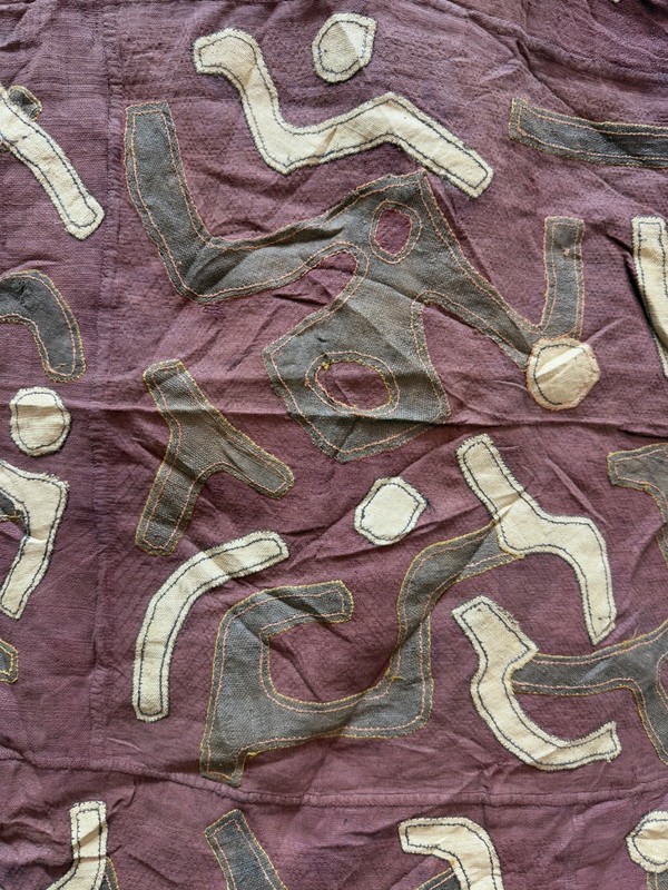 Antique Hand Woven Rare Collectible African Kuba Raffia Congo Textile Runner gallery