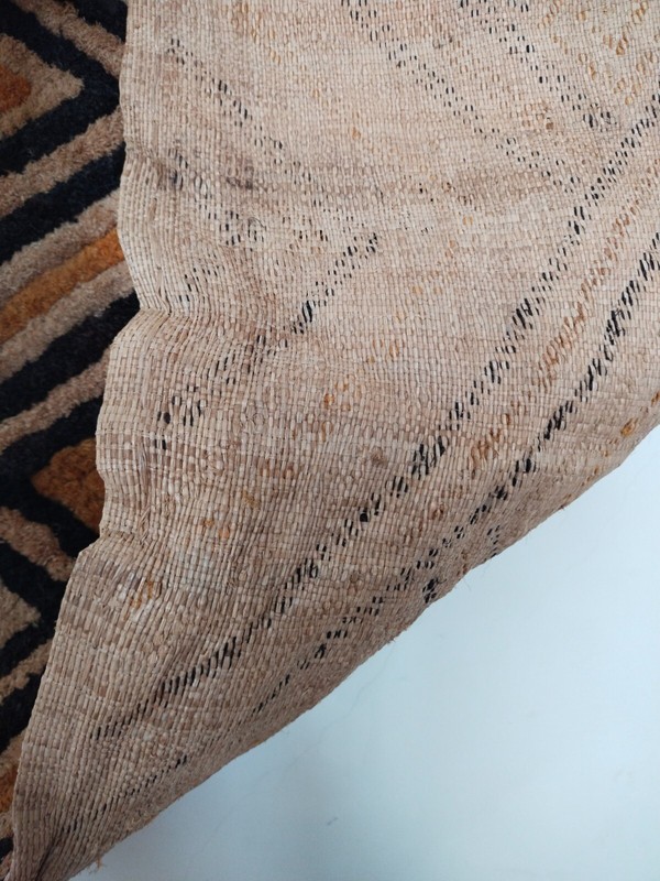 Vintage African hand woven kuba clothes Congo raffia small panel item808 gallery