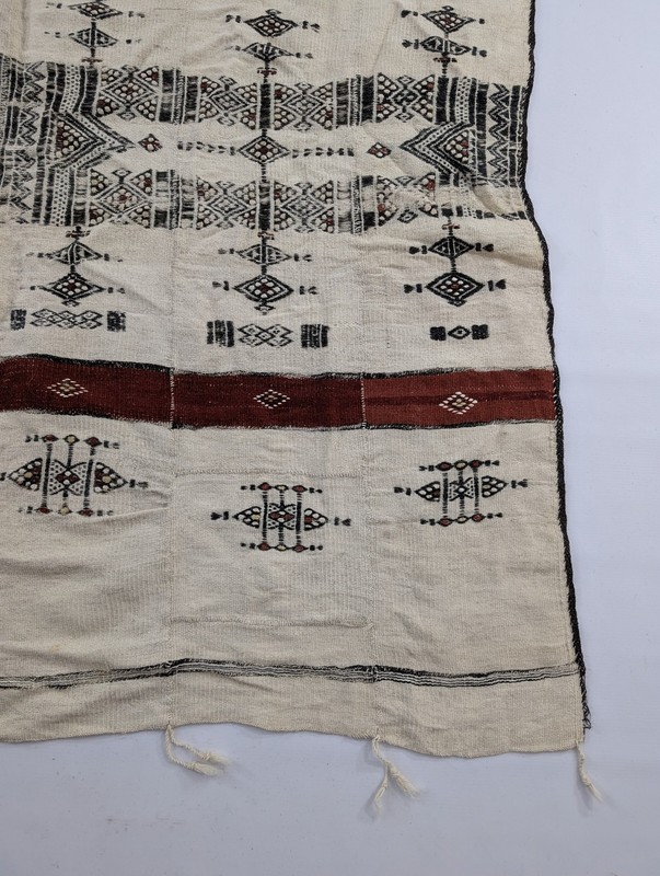 Vintage Traditional African Handwoven Mali Fulani Wedding Blanket 88x51in gallery