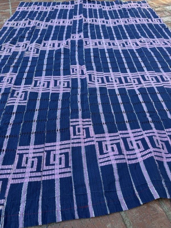 Vintage Nigerian Yoruba Aso Oke Handwoven Textile Throw 76” L x 50” W | No. 183 gallery