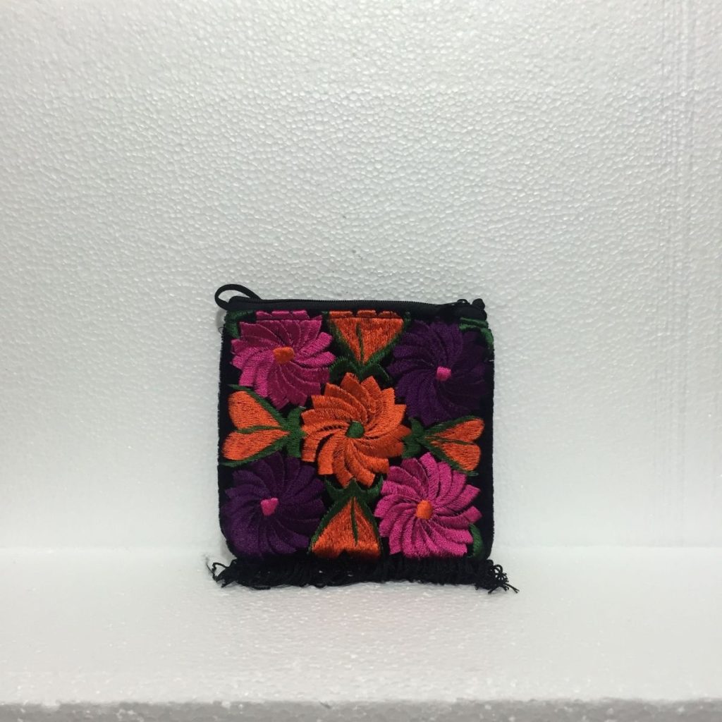 Bolsa artesanal de tela con terciopelo (chica) - Imagen 2