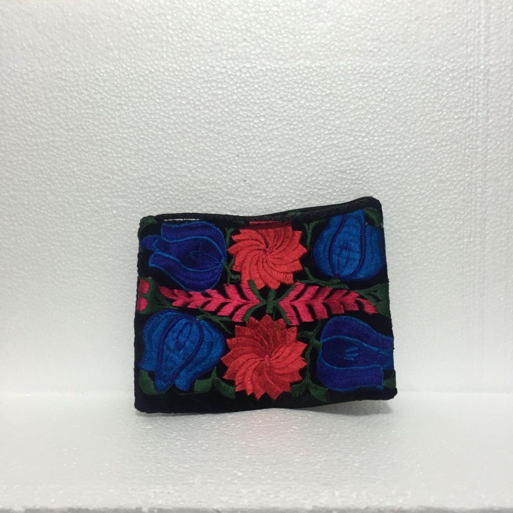 Bolsa artesanal de tela con terciopelo (grande) - Imagen 2