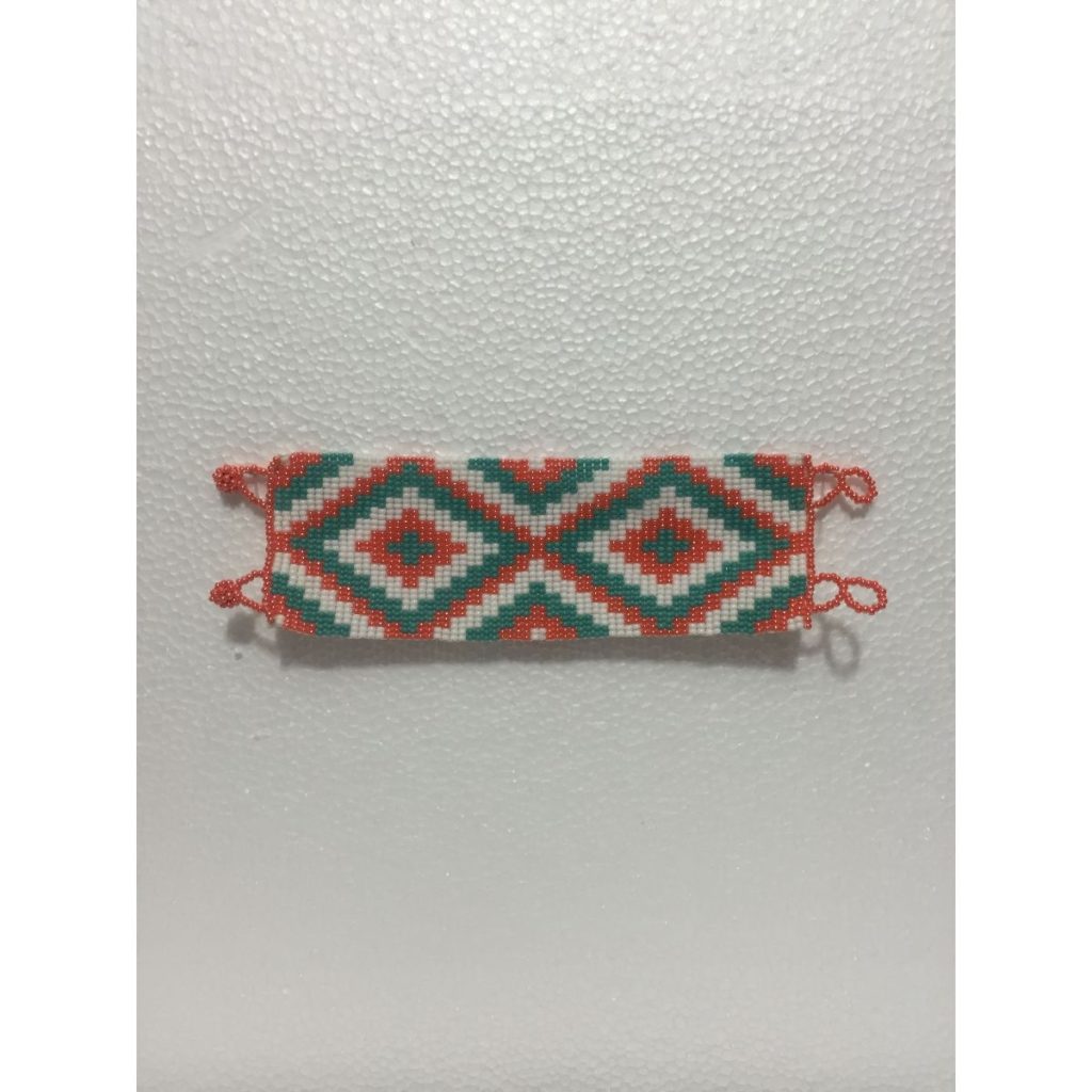 Pulsera artesanal ancha estilo alfombra - Imagen 2